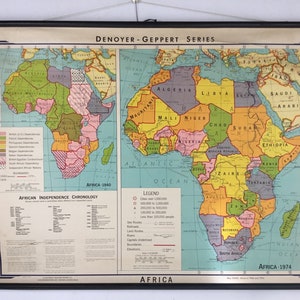 Grafico scolastico storico vintage dell'Africa - 1974