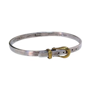 Bracelet Manchette Vintage Argent 925 Et Cabochons Métalliques - Style Mexique Occasion