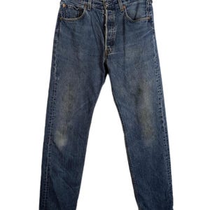 Vintage 90&#39;s Levi&#39;s 501&#39;s jeans, 1995 distressed Levis 33 x 34 medium wash blue jean