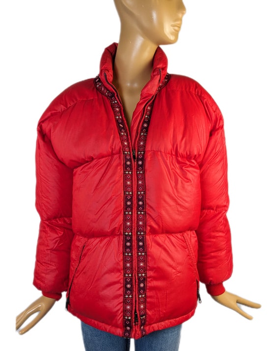 Frostline Kit Vintage Goose Down Puffer Jacket 70s Red Puffer Ski  