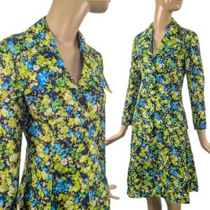 Vintage 1970s skirt suit set | Colorful vintage oversized collar blazer & matching skirt