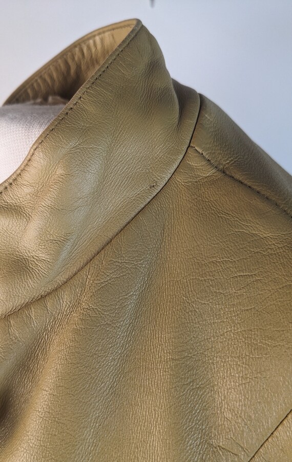 1970s vintage tan leather cape coat classic camel… - image 9