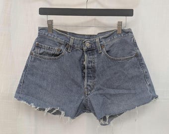 True Vintage Levi's 501 denim cutoff shorts high rise distressed 90s jean shorts