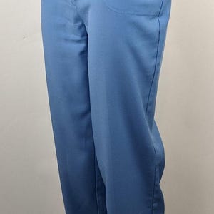 Vintage 70s Light Blue Bootcut Trousers (33) Textured Slacks