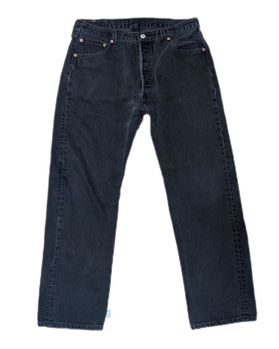 Vintage 90s Levi's 501 black jeans 36×30 buttonfl… - image 2