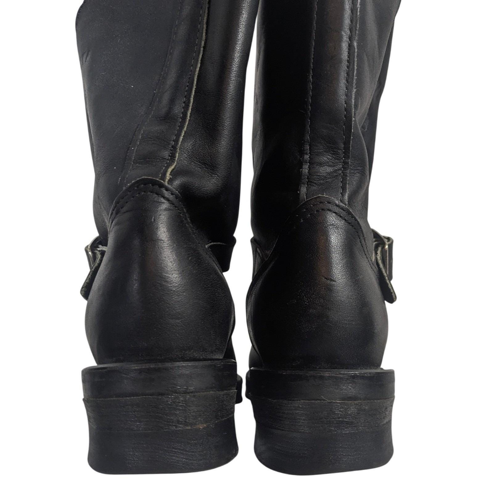 Chippewa Vtg Steel Toe Engineer Boots Black Leather  display picture 1