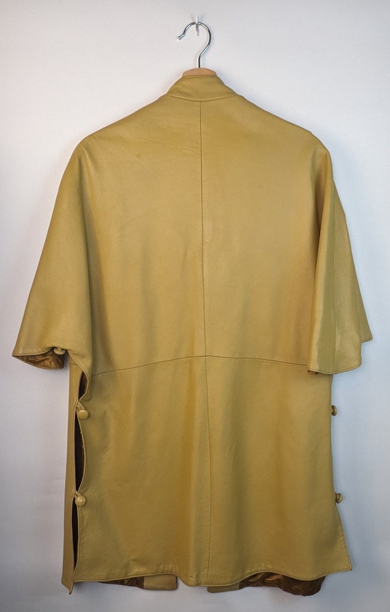1970s vintage tan leather cape coat classic camel… - image 5