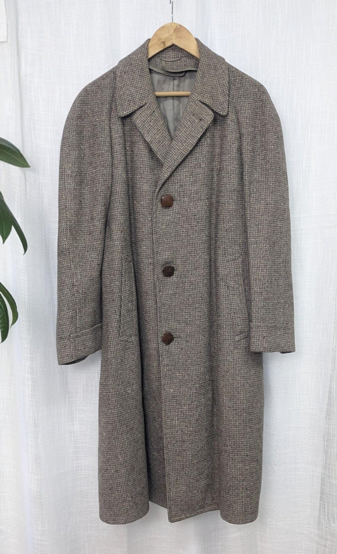 1950s Mens Tan Wool Winter Coat