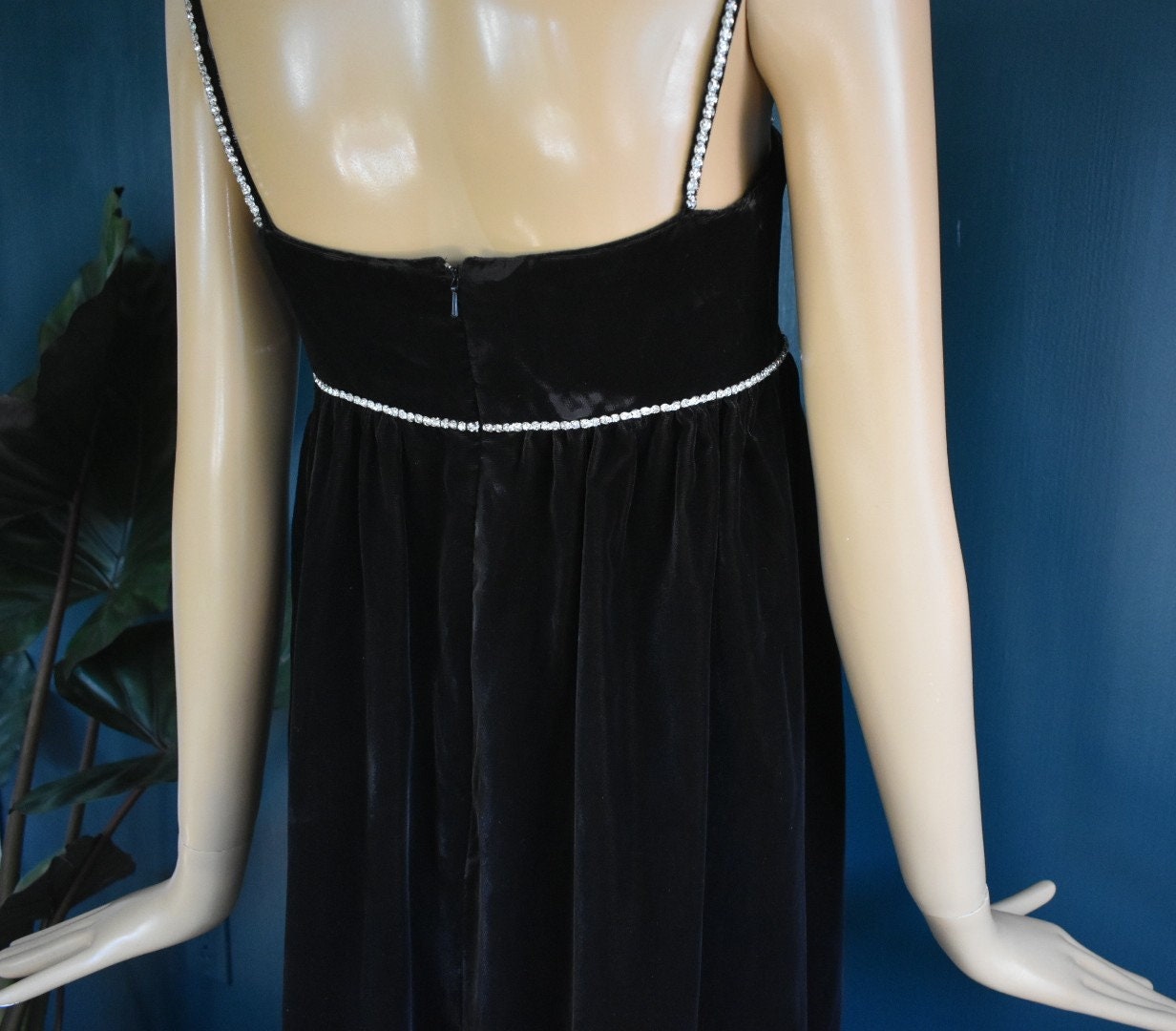 70's Brown Spaghetti Strap Draped Dress with Sequin Detailing by Gigi's Closetté main image 0