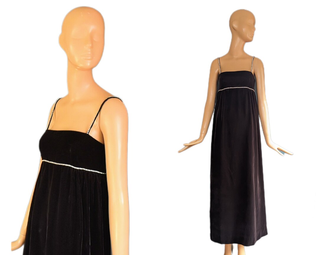 70's Brown Spaghetti Strap Draped Dress with Sequin Detailing by Gigi's Closetté main image 1