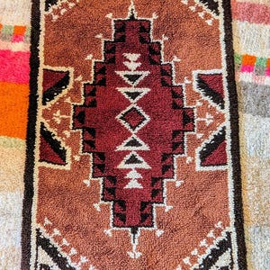 Vintage 1970s Ethnic Southwestern Style 70s Handmade Latch Hook Rug Wall Hanging Decor