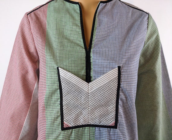 Bugaboo 70s cotton flare sleeve blouse geometric … - image 9