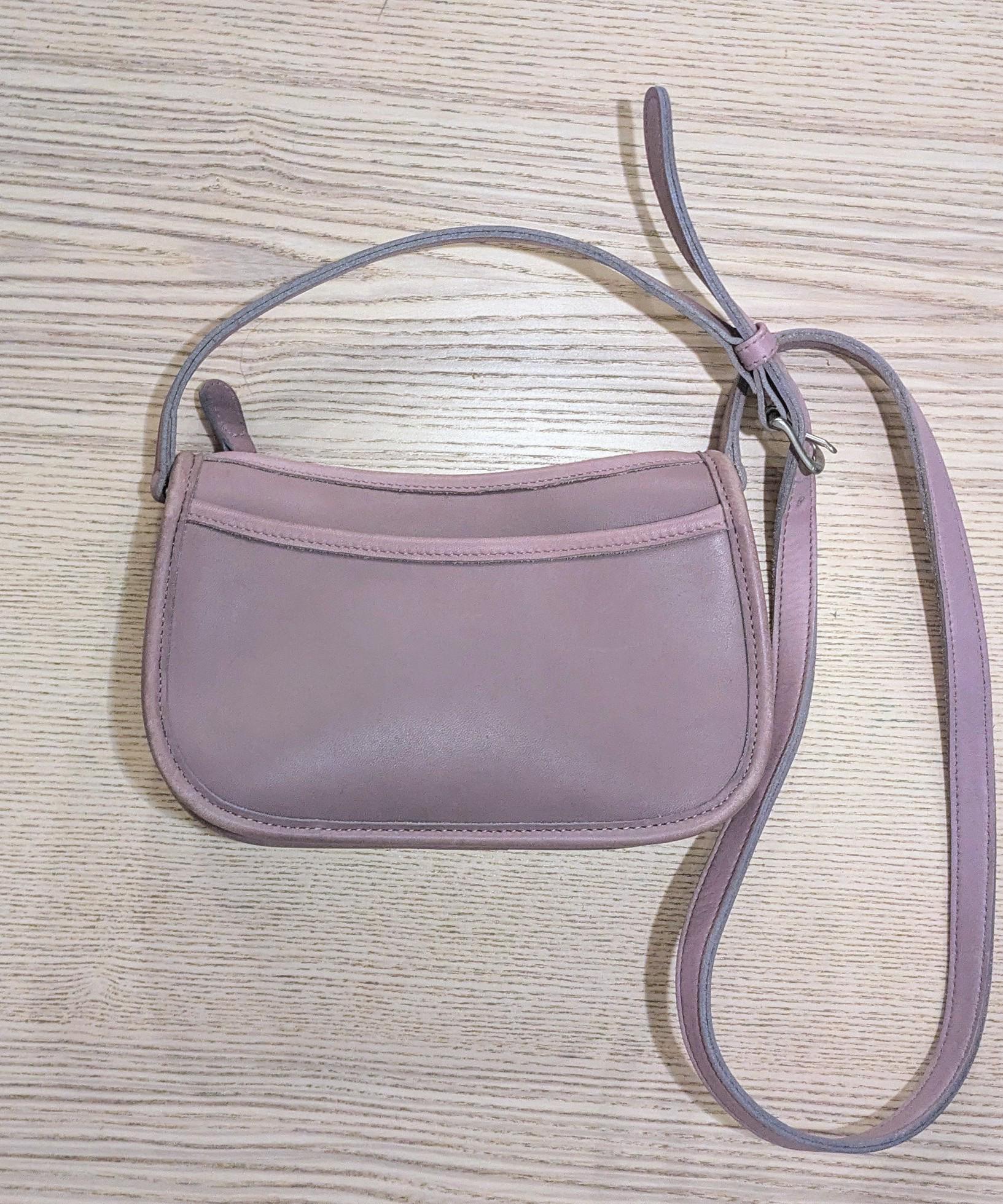 Coach purple purse leather hotsell