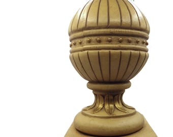 Large Ornate Finial/ Heavy/ Post/ Bookend/ Antiqued/ Metallic Gold Trim
