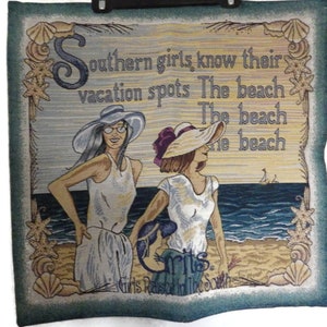 Vintage GRITS &quot;Girls Raised In The South&quot; Tapestry Beach Vacation