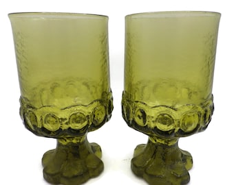 Dos (2) Franciscano Madeira/Copas de agua/Verde oliva