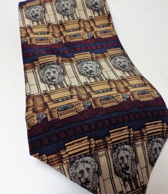 Vintage Tie Necktie Stone Lions San Francisco Oper