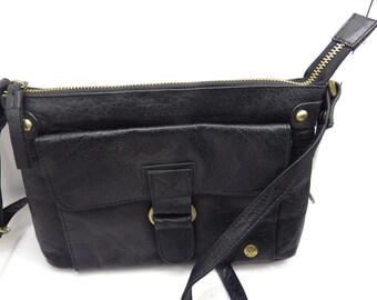Vintage Leder Buck Black Leather Shoulder Bag - Etsy