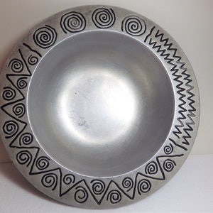 Vintage Wilton Armetale Pewter Serving Bowl: 1990s Reggae Design