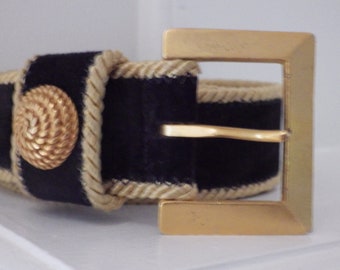 1990s Vintage AVIGNON Belt Leather Leopard Faux Fur Size  display picture 3