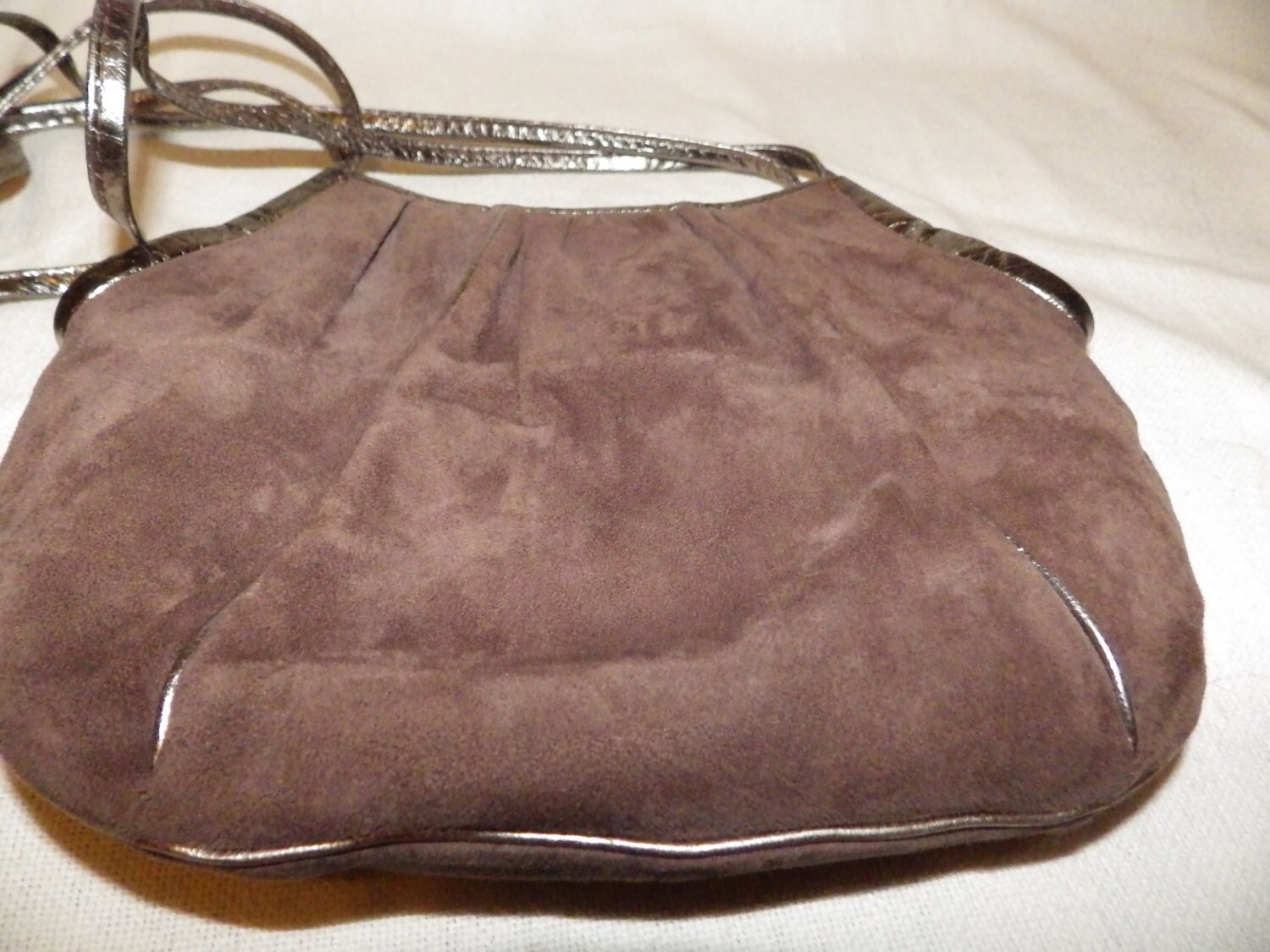 1980s Vintage Suede Leather Handbag/ Genie/ Made in Italy