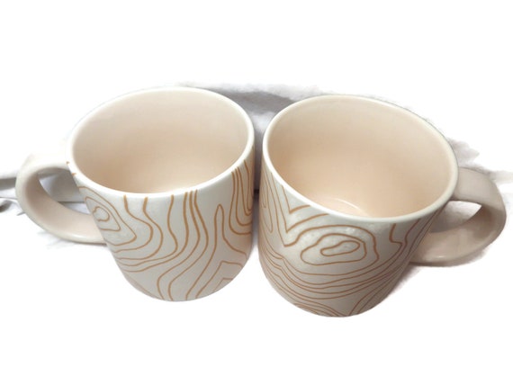 Two Whitney Kerney Mugs/Off-White and Terracotta … - image 2