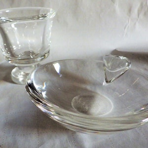 1960s Vintage Steuben Glass Ashtray and Cigarette Holder Mid Century Modern