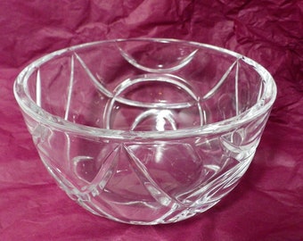 Vintage Ralph Lauren Cut Crystal Bowl Royalton Clear Signed 6"