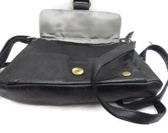 Vintage Leder Buck Black Leather Shoulder Bag - Etsy