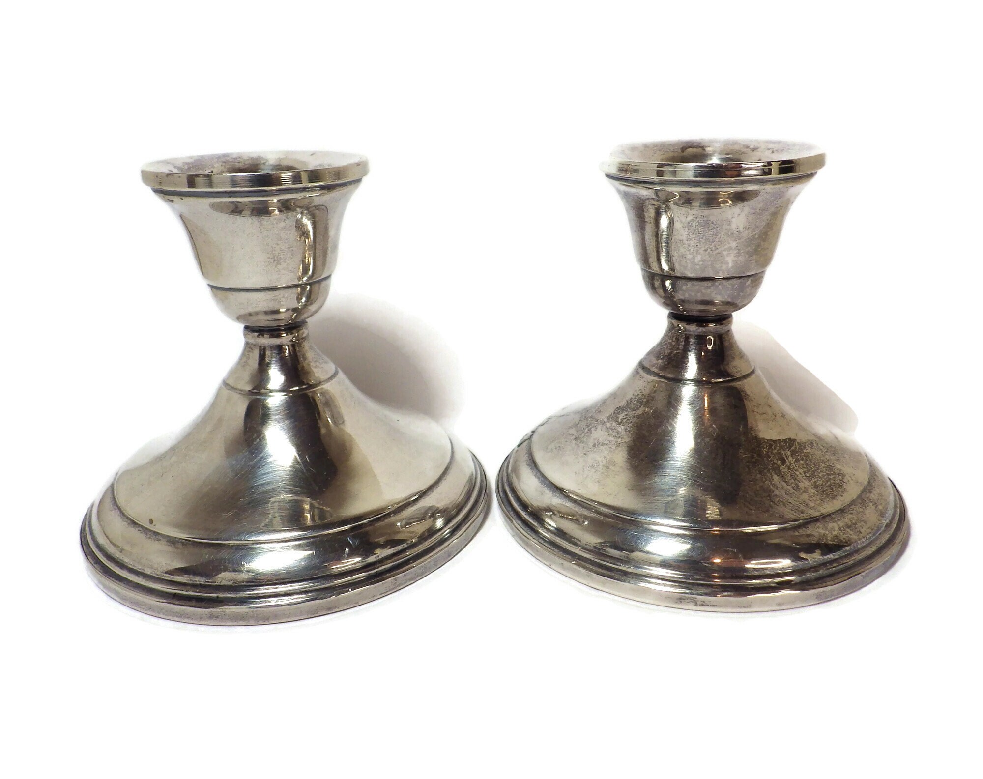 スターリングシルバー 燭台 ペア STERLING WEIGHTED 小型 Sterling Silver Candlesticks Pair (2) Weighted Taper Candle