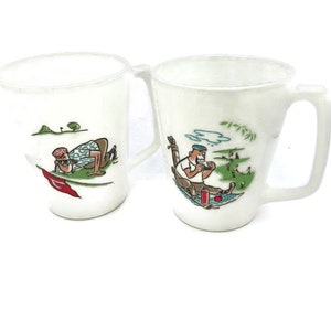 Two (2) Corning Centura Golf/ Golfer/ Mugs/ Cups/ D-Handle