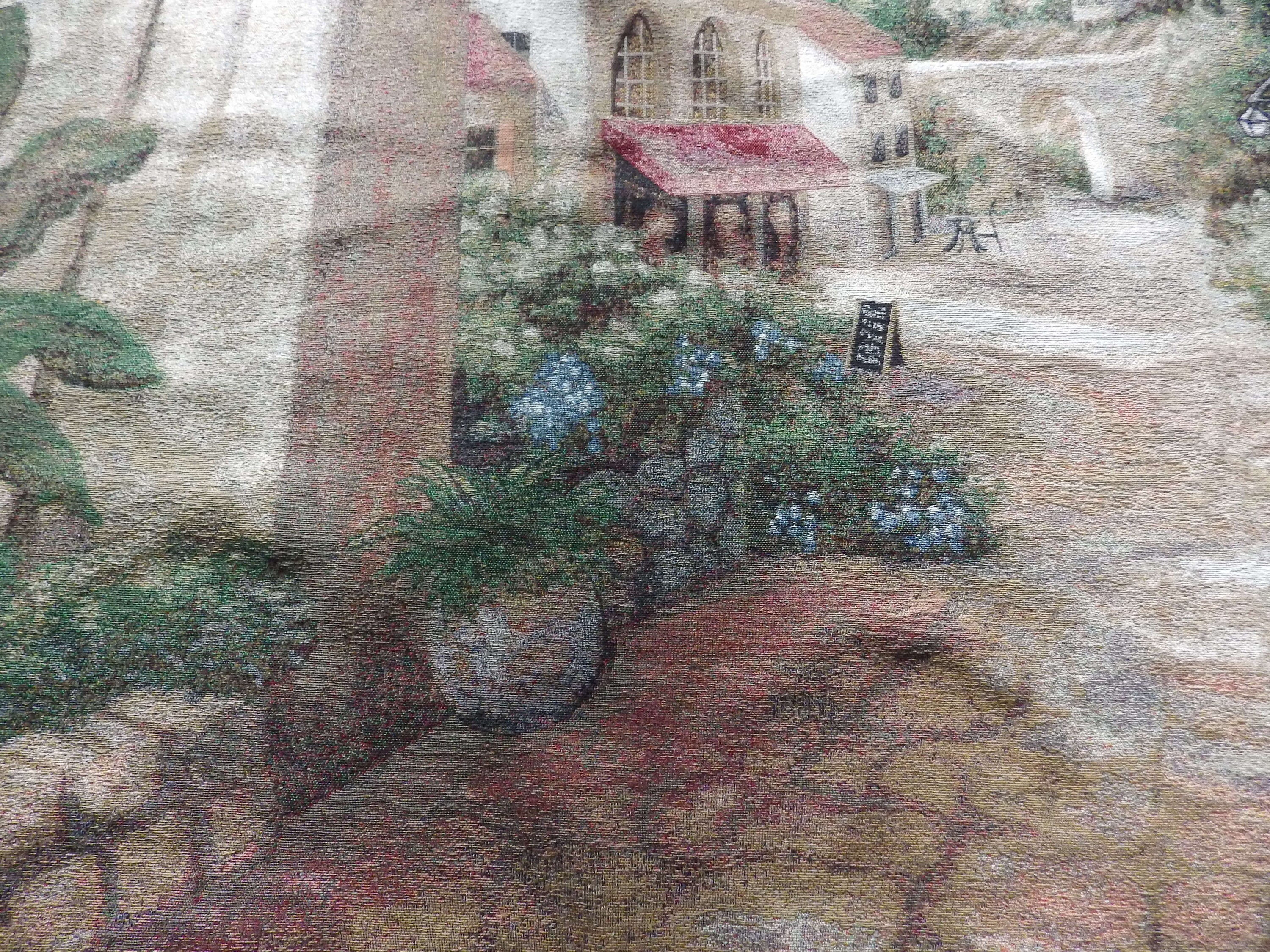 vintage tapestry 街 Medieval Petit Point Tapestry Around 1980 - 1m37hx1m00l - N