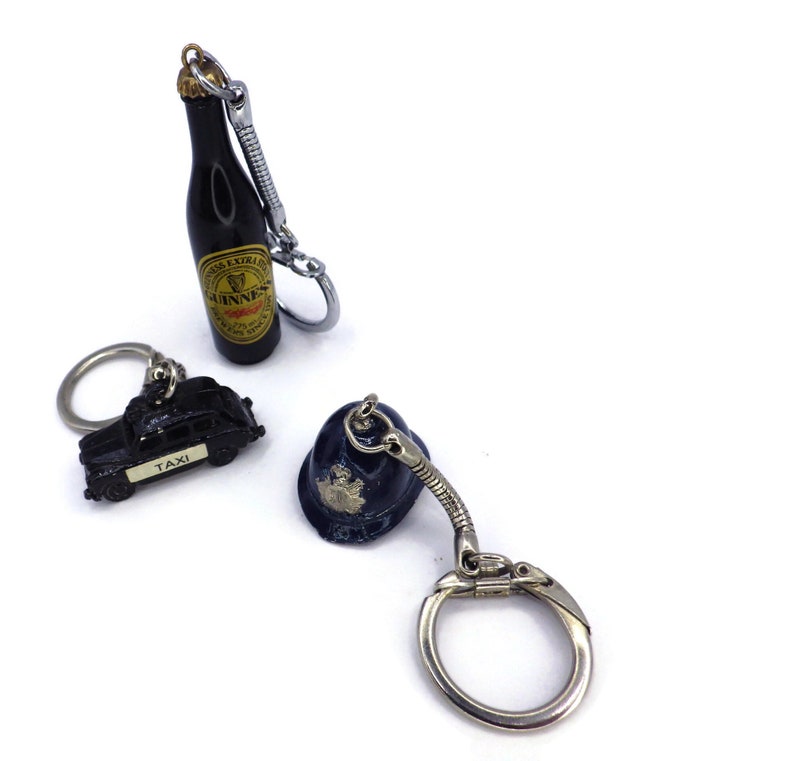 Keychains/ Bag Charms/ Three London/ England/Taxi/ Guinness Beer/ Bobby Hat image 3