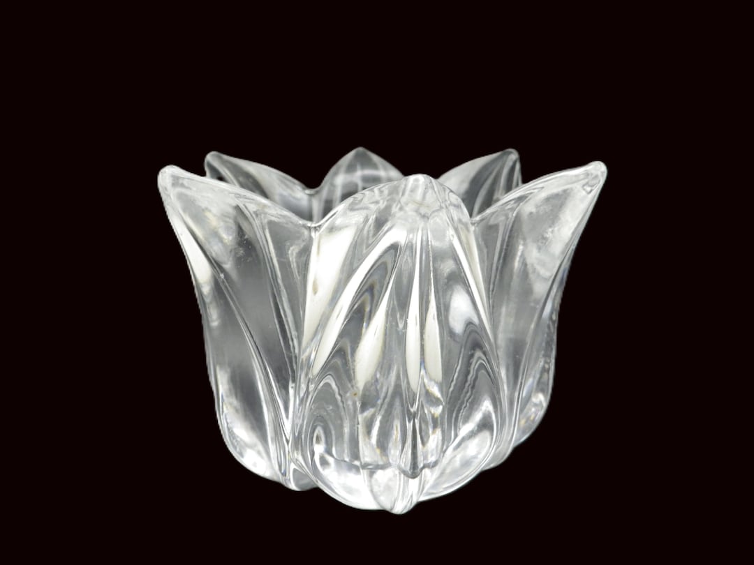 Kosta Boda Rose Crystal Votive Holder - Full Lead Crystal, Sweden
