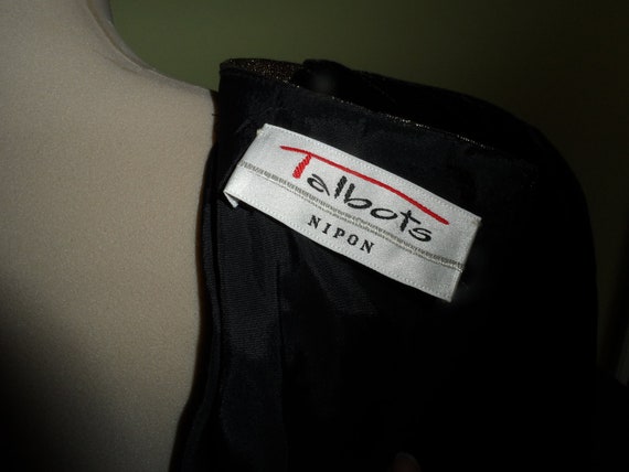 1970s Albert Nipon Black Velvet Cocktail Dress: V… - image 5