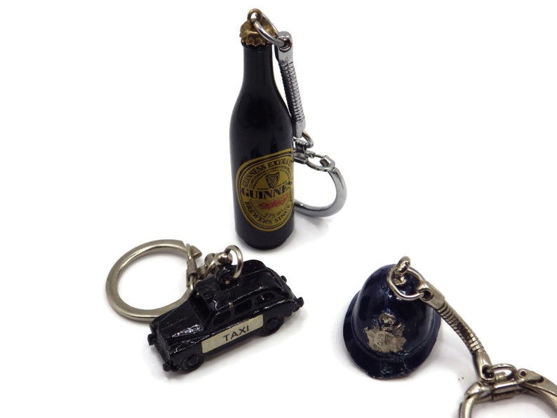 Keychains/ Bag Charms/ Three London/ England/Taxi/ Guinness Beer/ Bobby Hat image 2