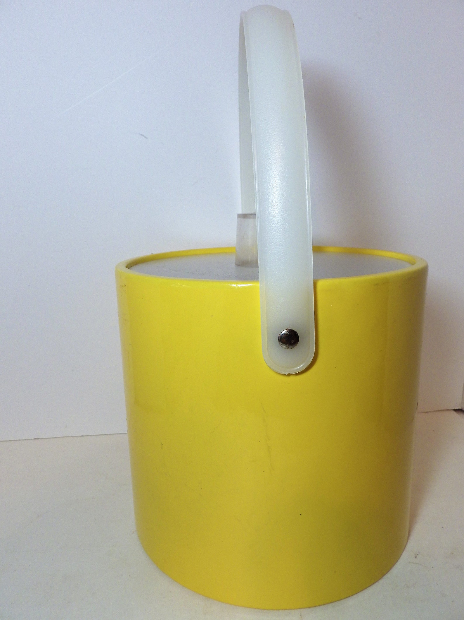Vintage Ice Bucket Mid Century Modern Yellow Vinyl Shelton Etsy
