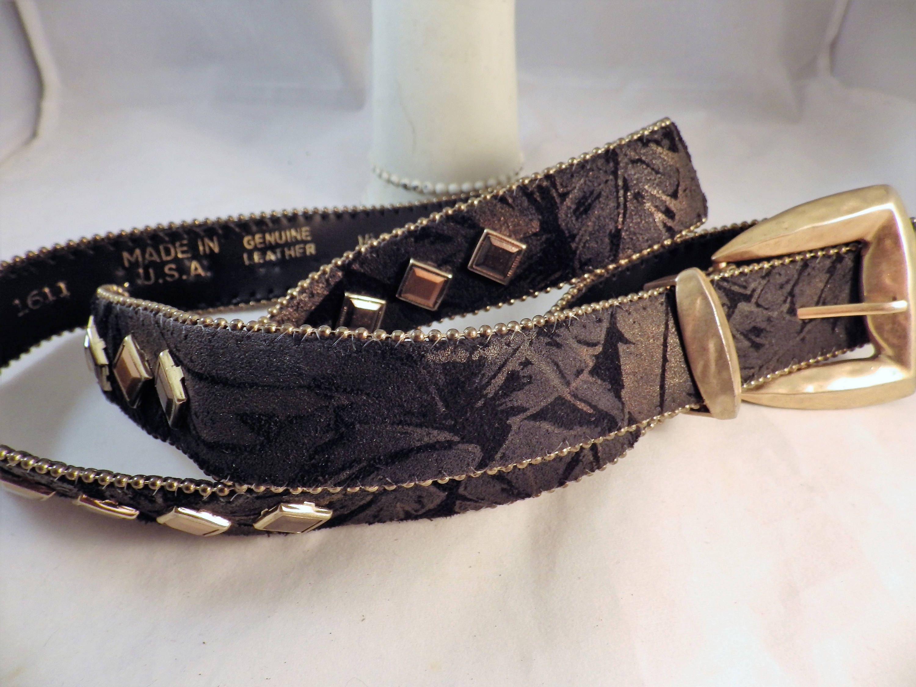 JIARY Western Belts for Men,Vintage Style Black Enamel