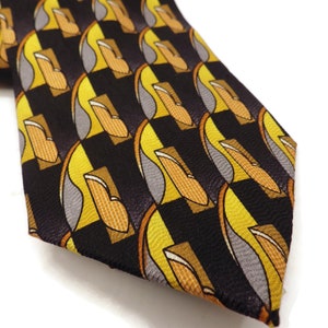 TIES by JAMES LAVER ネクタイ vintage Vintage Jimmy Tie Made Pure Silk Green and Gold Wave Design