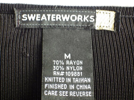 Vintage SWEATERWORKS Black Embellished Pullover Giraffe