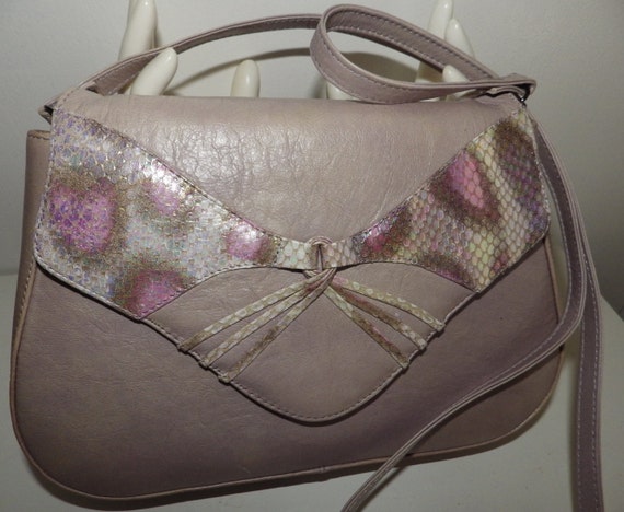1990s Vintage J. Renee Bag/ Pearlized Lavender/ P… - image 2