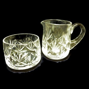 Vintage Pressed Glass Creamer and Open Sugar Bowl