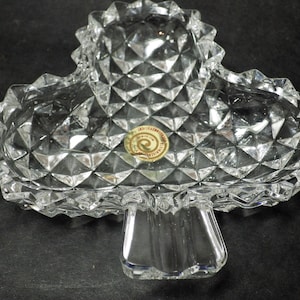 1970s Vintage Crystal Ashtray Clover Club Bleikristall 24% West Germany