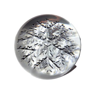 Vintage Glass Paperweight Clear Half Globe with Debossed Snowflake