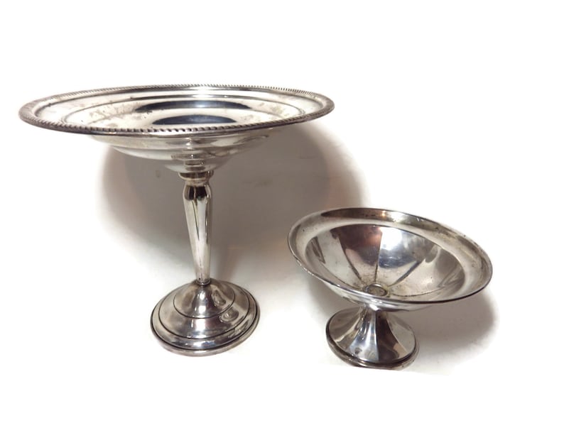 Sterling Silver/ Compotes/ Candy/ Nuts/ (2) Footed/ Weighted/ Reinforced
