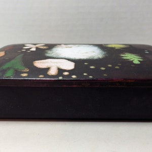 Mid Century Modern Enameled Metal Covered Cigarette Box Trinkets