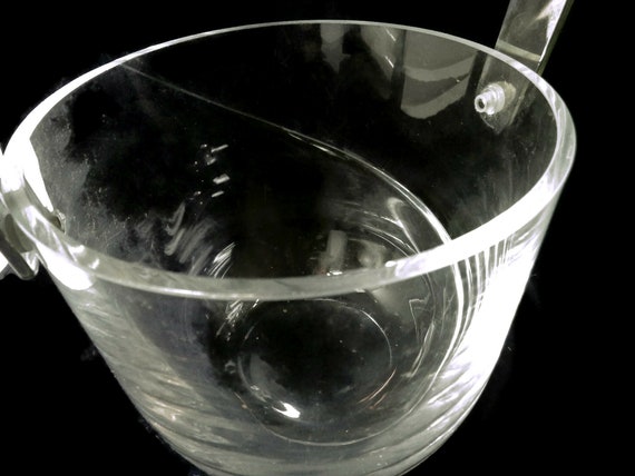 Vintage Contemporary Glass Ice Bucket Spiral Cut … - image 4