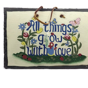All Things Grow With Love Plaque - Etsy