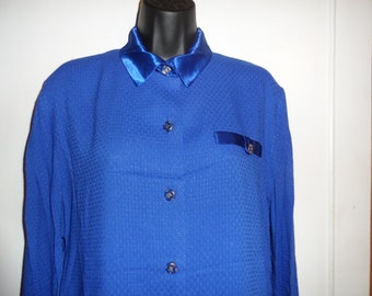 Vintage Michael Mims/ Kathy Cole Elegant Royal Blue Pajamas NWT Size MEDIUM