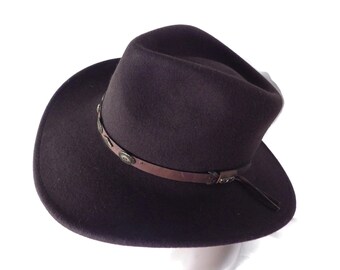 本革　ミネトンカ THE AUSSIE HAT ブラウン Minnetonka Hat Aussie Style Light Brown Suede Leather Safari